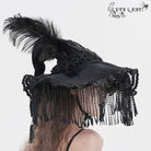 EVA LADY Women's Gothic Embroidered Feather Tassels Witch Hat