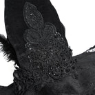 EVA LADY Women's Gothic Embroidered Feather Tassels Witch Hat