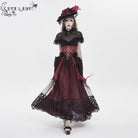 EVA LADY Women's Gothic Embroidered Rose Cross Underbust Corset