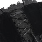 EVA LADY Women's Gothic Embroidered Tassels Lace-up Overbust Corset Black