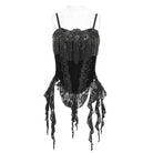 EVA LADY Women's Gothic Embroidered Tassels Lace-up Overbust Corset Black