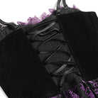 EVA LADY Women's Gothic Embroidered Tassels Lace-up Overbust Corset Black-Purple
