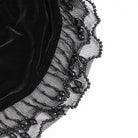 EVA LADY Women's Gothic Floral Beaded Fringe Velvet Skirt with Streamer