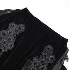 EVA LADY Women's Gothic Floral Beaded Fringe Velvet Skirt with Streamer