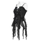 EVA LADY Women's Gothic Floral Beaded Ruffled Streamer Overbust Corset