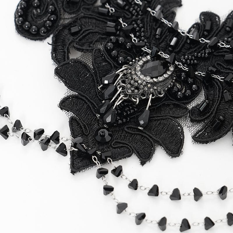 EVA LADY Women's Gothic Floral Embroidered Beaded Choker