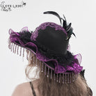 EVA LADY Women's Gothic Floral Embroidered Feather Tassels Hat