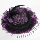 EVA LADY Women's Gothic Floral Embroidered Feather Tassels Hat