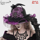 EVA LADY Women's Gothic Floral Embroidered Feather Tassels Hat