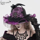 EVA LADY Women's Gothic Floral Embroidered Feather Tassels Hat