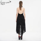 EVA LADY Women's Gothic Floral Embroidered Halterneck Mesh Dress