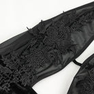 EVA LADY Women's Gothic Floral Embroidered Halterneck Mesh Dress