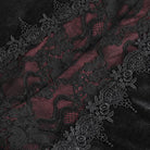 EVA LADY Women's Gothic Floral Embroidered Lace Splice Red Fishtail Skirt