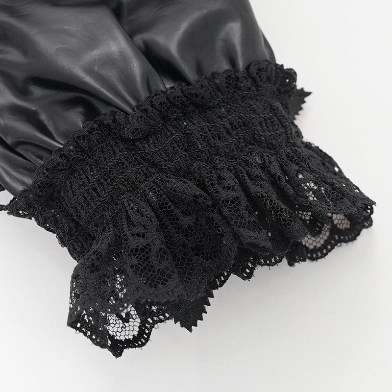 EVA LADY Women's Gothic Floral Embroidered Rose Lace Gloves