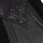 EVA LADY Women's Gothic Floral Embroidered Tassels Off-shoulder Slip Dress Black-Purple