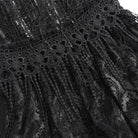 EVA LADY Women's Gothic Floral Lace Beaded Chained Long Skirt Black