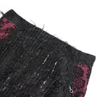 EVA LADY Women's Gothic Floral Lace Beaded Chained Long Skirt Black-Red