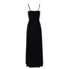 EVA LADY Women's Gothic Floral Side Lace-up Beaded Ruffle Chain  Slip Dress