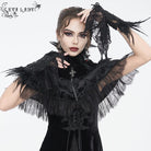 EVA LADY Women's Gothic Irregular Feather Beaded Black Lace Gloves