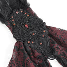 EVA LADY Women's Gothic Irregular Feather Beaded Red Lace Gloves
