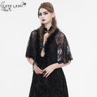 EVA LADY Women's Gothic Irregular Fluffy Hem Lace Cape