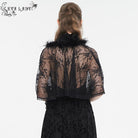 EVA LADY Women's Gothic Irregular Fluffy Hem Lace Cape