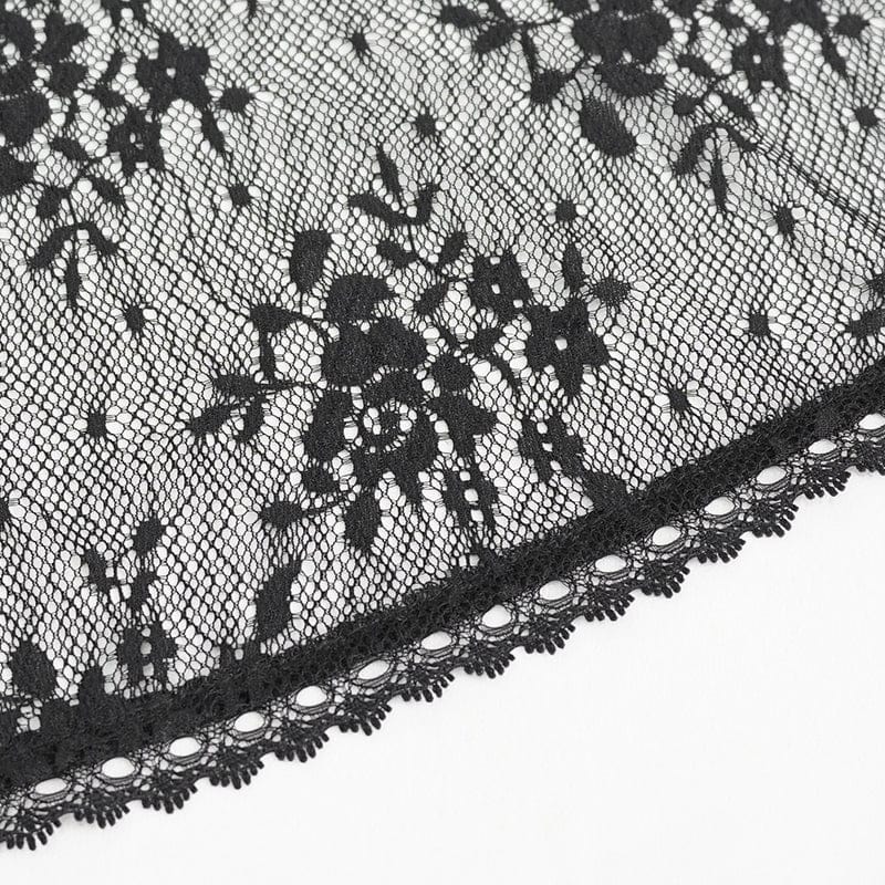 EVA LADY Women's Gothic Irregular Fluffy Hem Lace Cape