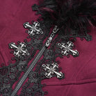 EVA LADY Women's Gothic Lace Applique Faux Fur Trim Flare Sleeve Coat