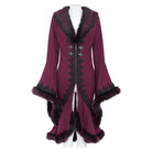 EVA LADY Women's Gothic Lace Applique Faux Fur Trim Flare Sleeve Coat