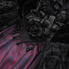 EVA LADY Women's Gothic Lace Crochet Long Sleeved Dress Wedding Dress Black Purple