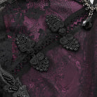 EVA LADY Women's Gothic Lace Lace-up Long Sleeved Dress Black Purple