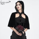 EVA LADY Women's Gothic Lace Splice Cape with Halterneck Velvet Top