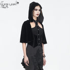 EVA LADY Women's Gothic Lace Splice Cape with Halterneck Velvet Top