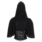 EVA LADY Women's Gothic Lace Splice Cape with Halterneck Velvet Top