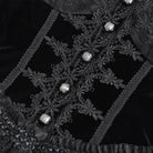 EVA LADY Women's Gothic Lace Splice Lace-up Long Sleeve Velvet Blouse
