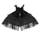 EVA LADY Women's Gothic Lace Splice Velvet Feather Cape