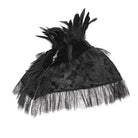 EVA LADY Women's Gothic Lace Splice Velvet Feather Cape