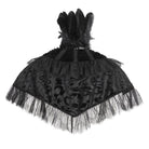 EVA LADY Women's Gothic Lace Splice Velvet Feather Cape