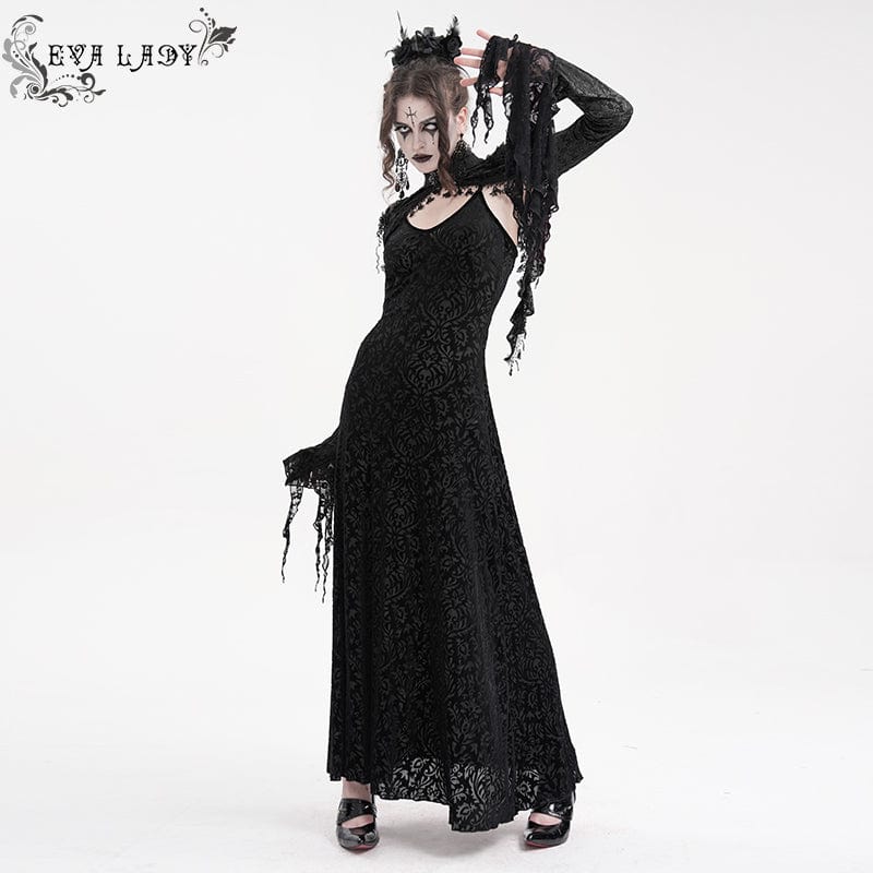 EVA LADY Women's Gothic Lace Tassels Cape