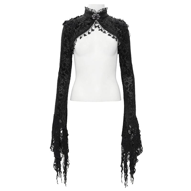 EVA LADY Women's Gothic Lace Tassels Cape