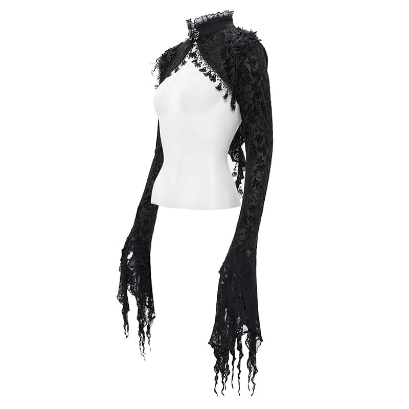 EVA LADY Women's Gothic Lace Tassels Cape