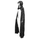 EVA LADY Women's Gothic Lace-up Flocking Lace Cloak with Hood