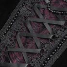 EVA LADY Women's Gothic Lace-up Rose Beaded Chain Mermaid Long Skirt