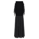 EVA LADY Women's Gothic Lace-up Rose Beaded Chain Mermaid Long Skirt