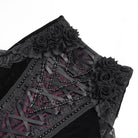 EVA LADY Women's Gothic Lace-up Rose Beaded Chain Mermaid Long Skirt