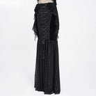 EVA LADY Women's Gothic Lace-up Rose Beaded Chain Mermaid Long Skirt