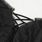 EVA LADY Women's Gothic Lace-up Ruffled Mesh Shirt