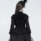 EVA LADY Women's Gothic Lace-up Ruffled Turn-down Collar Long Sleeve Blouse