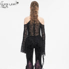 EVA LADY Women's Gothic Off Shoulder Flared Sleeved Mesh Shirt