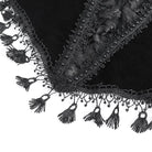 EVA LADY Women's Gothic Off Shoulder Lace Splice Velvet Shirt Red